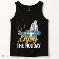 Enjoy The Holiday Summer Beach Palm Hawaiian Tank Top thumb 2