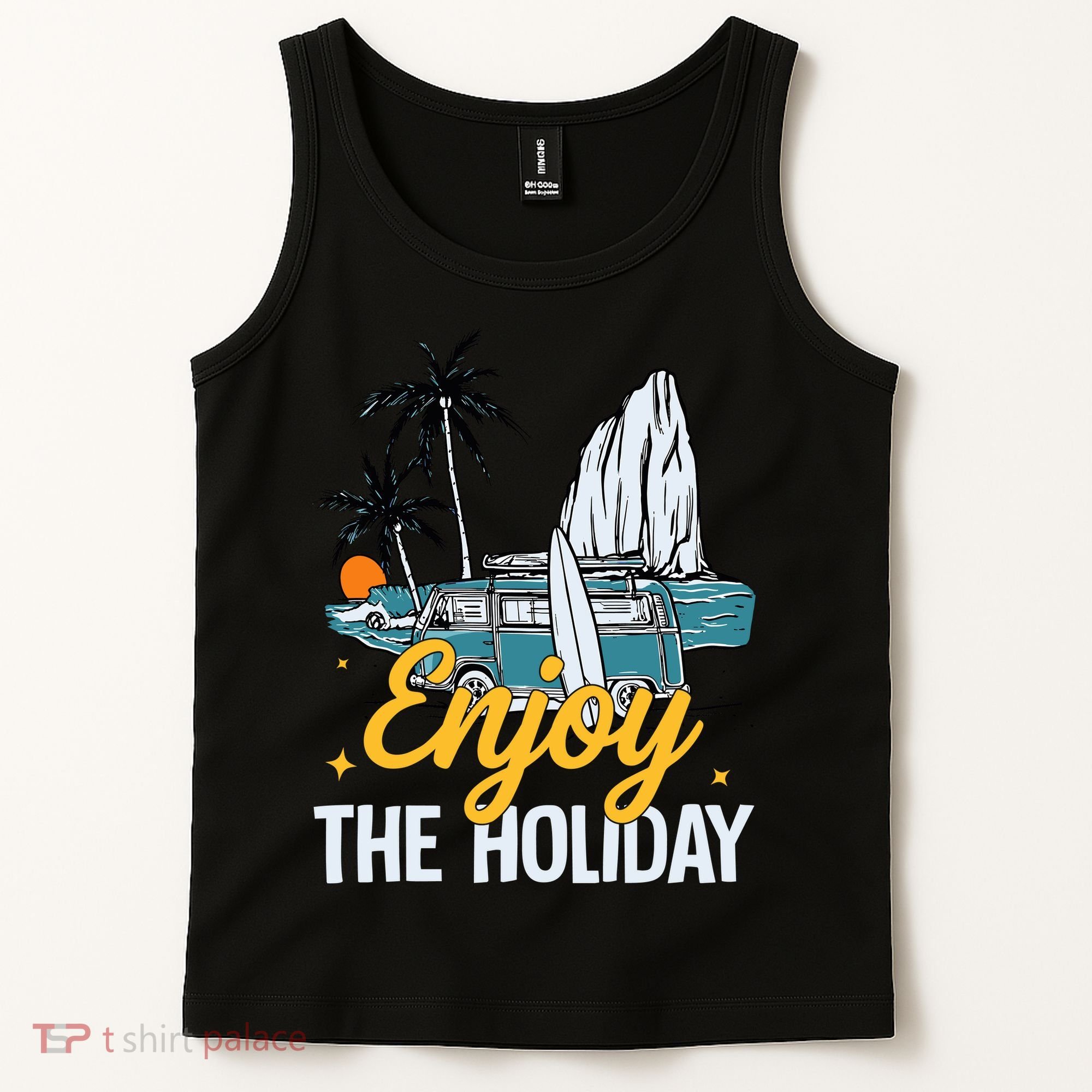 Enjoy The Holiday Summer Beach Palm Hawaiian Tank Top