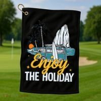 Enjoy The Holiday Summer Beach Palm Hawaiian Golf Towel thumb 1