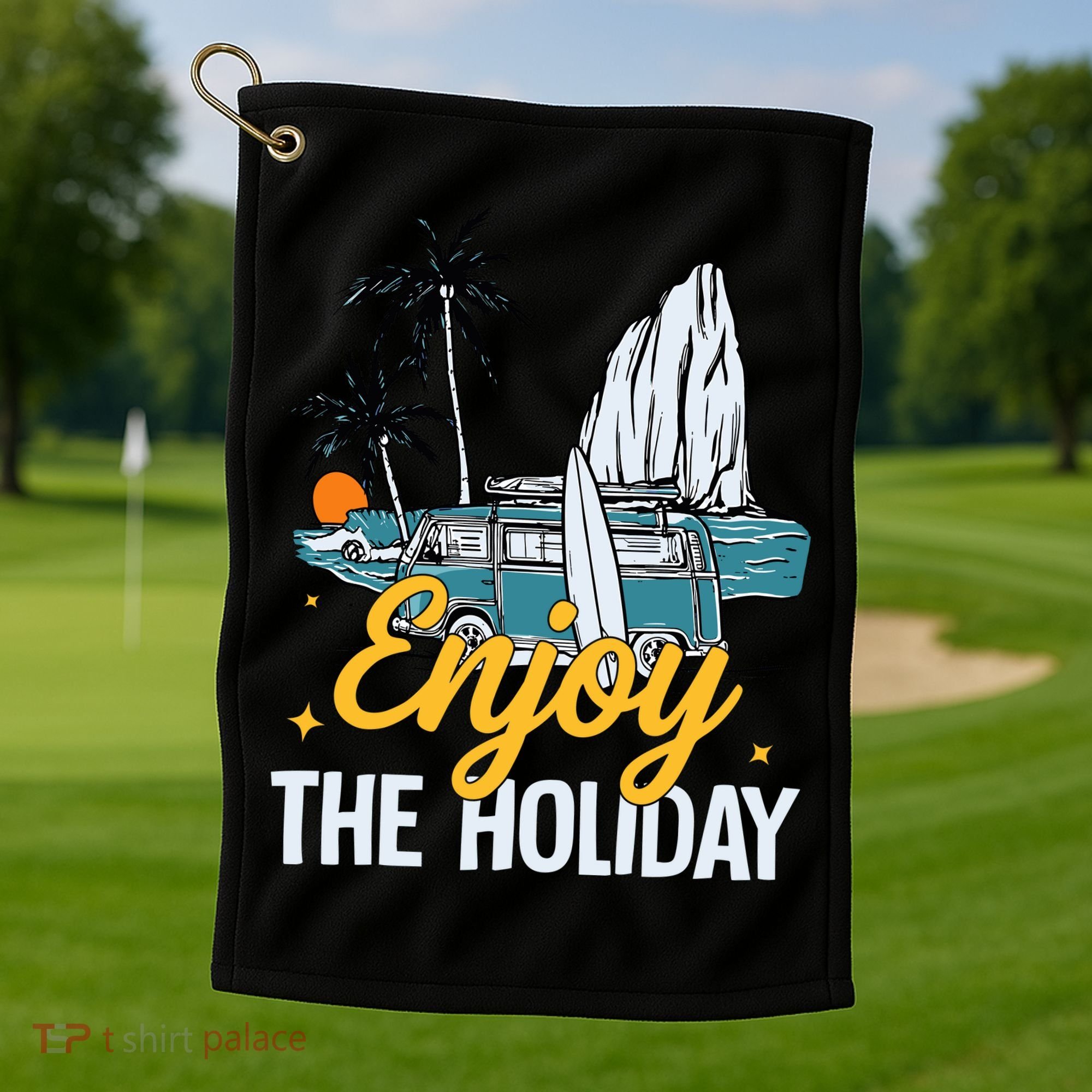 Enjoy The Holiday Summer Beach Palm Hawaiian Golf Towel
