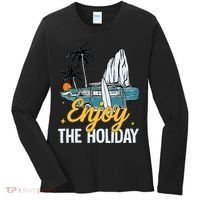 Enjoy The Holiday Summer Beach Palm Hawaiian Women's Long Sleeve Shirt thumb 0