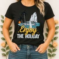 Enjoy The Holiday Summer Beach Palm Hawaiian Women's T-Shirt thumb 2