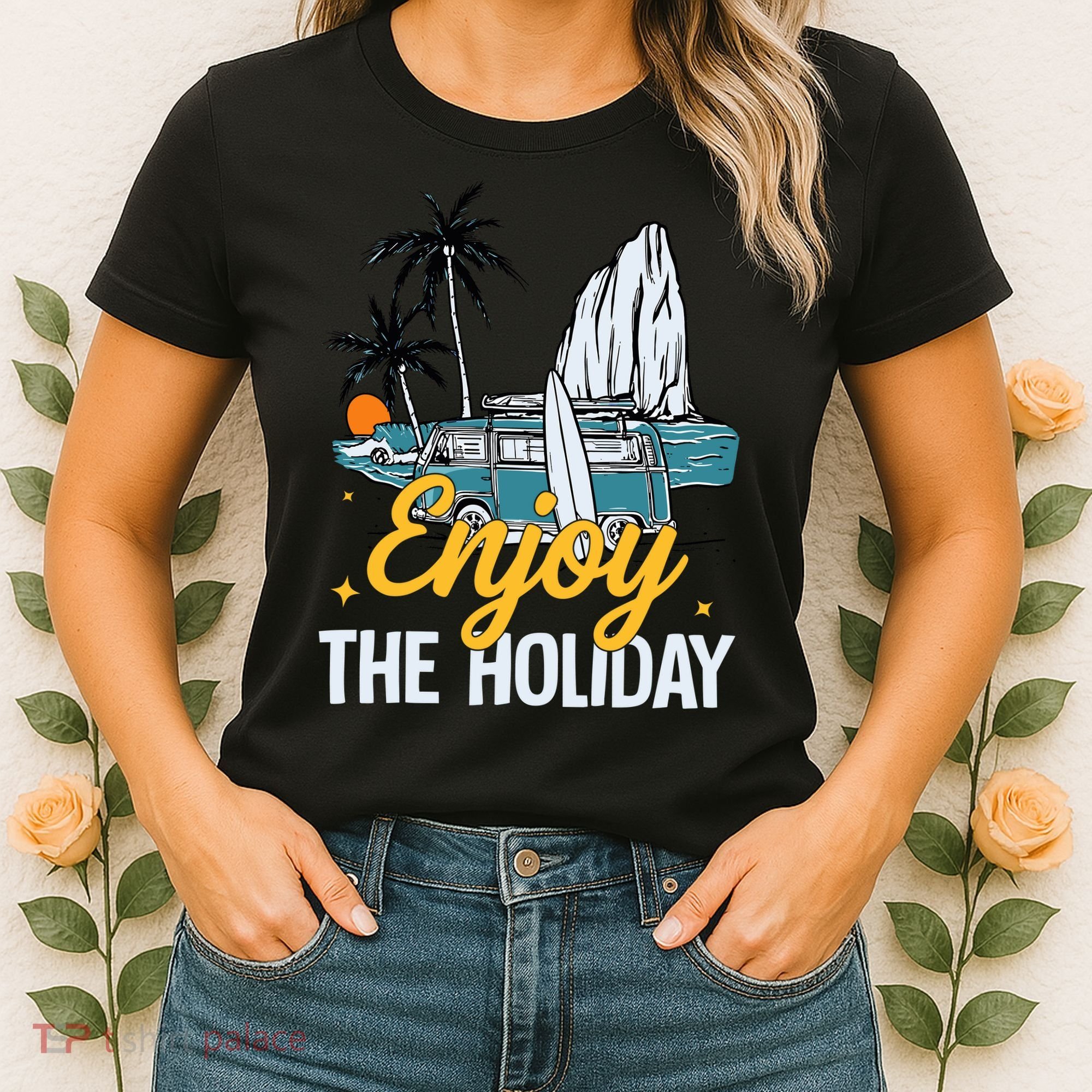 Enjoy The Holiday Summer Beach Palm Hawaiian Women's T-Shirt