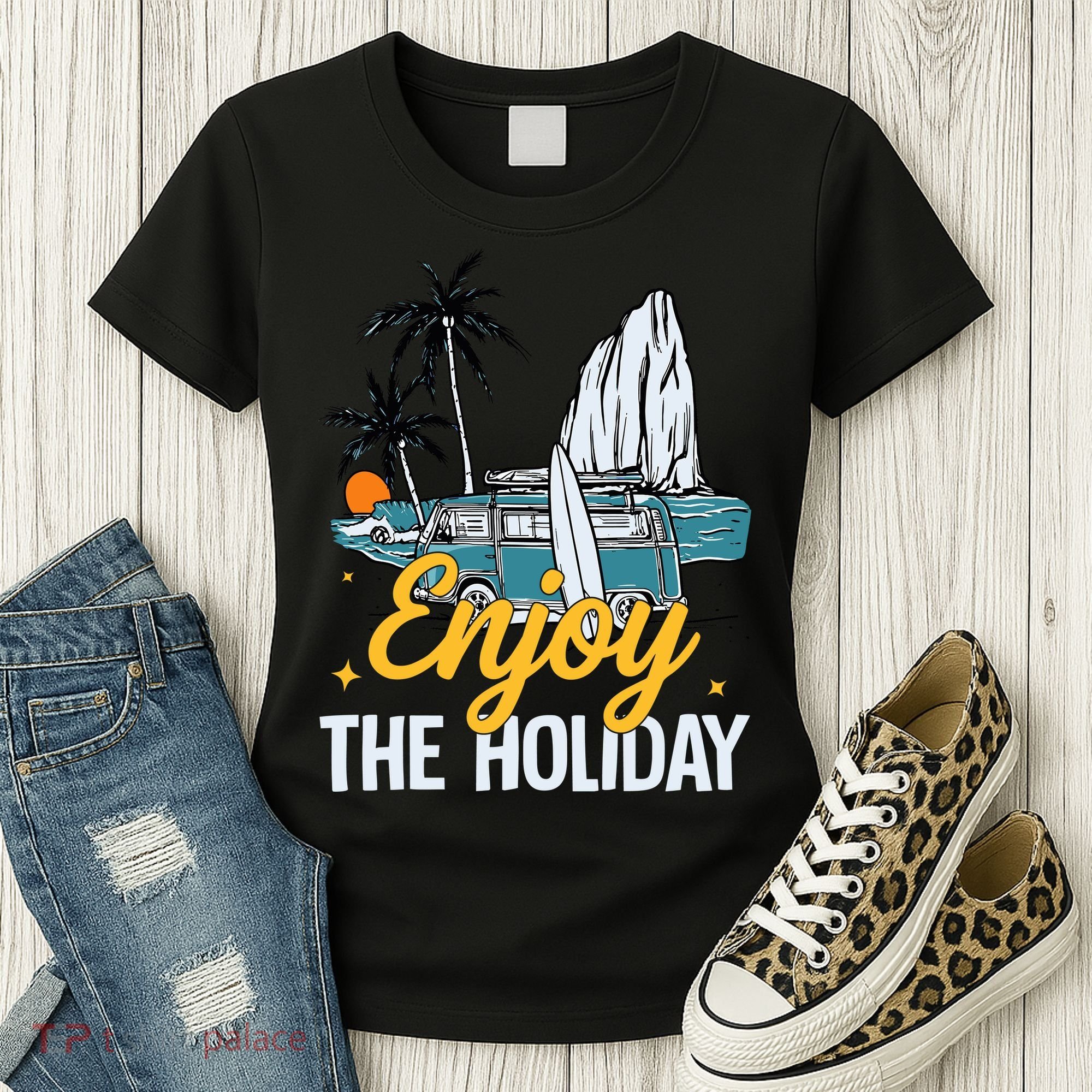Enjoy The Holiday Summer Beach Palm Hawaiian Women's T-Shirt