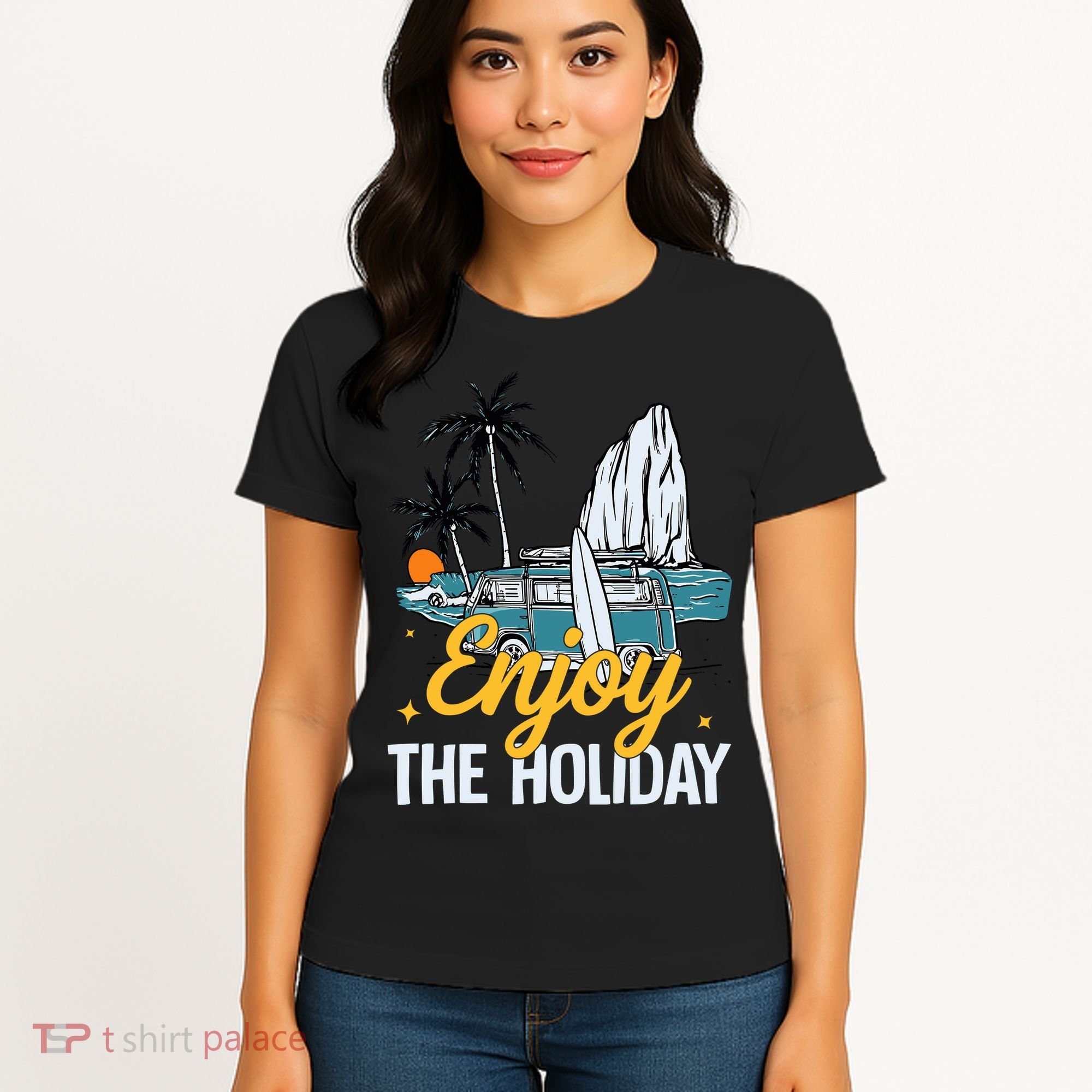 Enjoy The Holiday Summer Beach Palm Hawaiian Women's T-Shirt