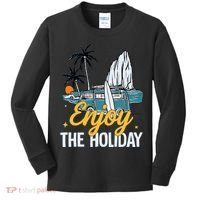 Enjoy The Holiday Summer Beach Palm Hawaiian Kids Long Sleeve Shirt thumb 0