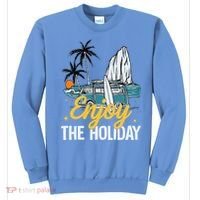 Enjoy The Holiday Summer Beach Palm Hawaiian Sweatshirt thumb 0