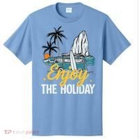 Enjoy The Holiday Summer Beach Palm Hawaiian T-Shirt thumb 0