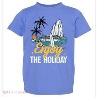 Enjoy The Holiday Summer Beach Palm Hawaiian Toddler T-Shirt thumb 0