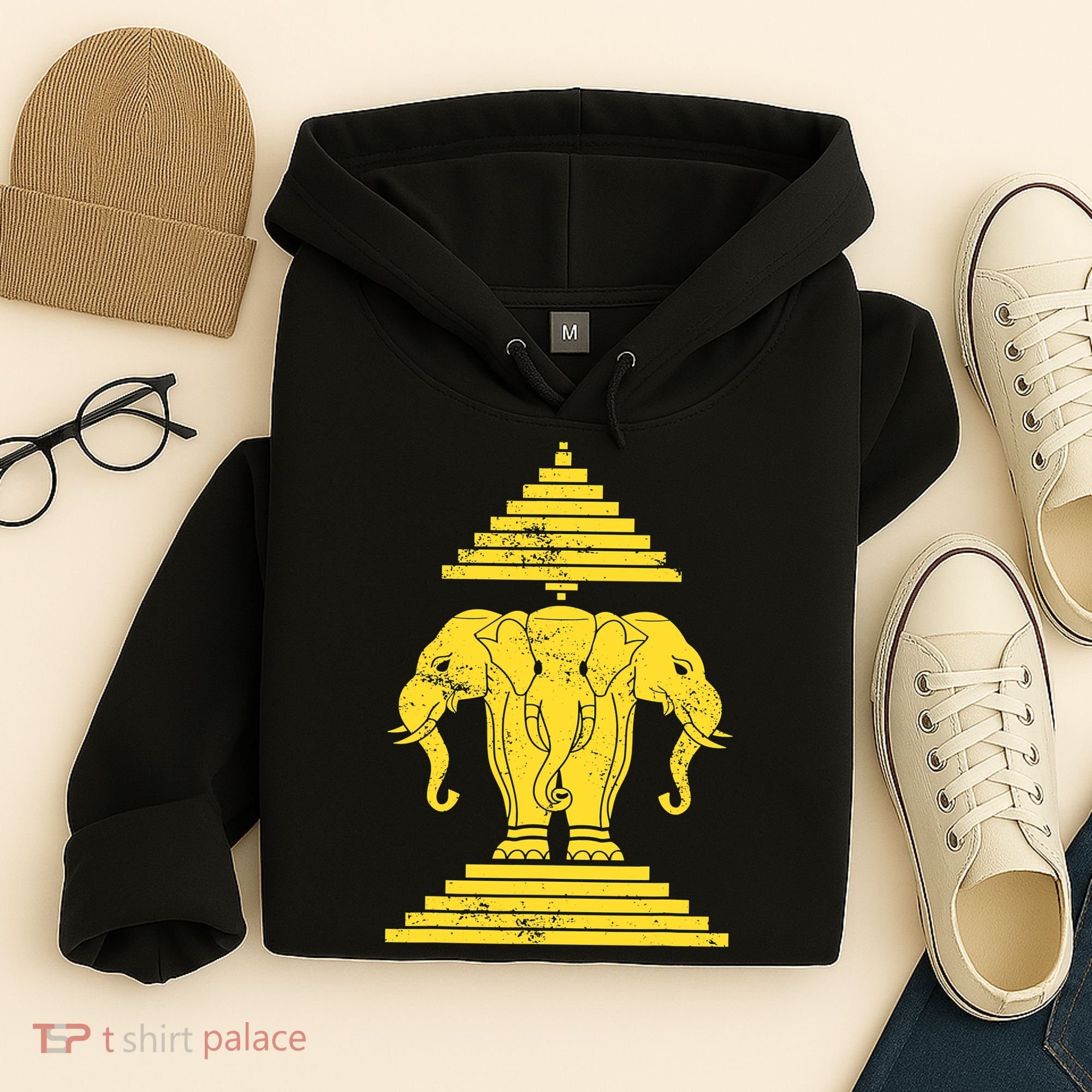 Erawan Three Headed Elephant Kingdom Of Laos Hoodie