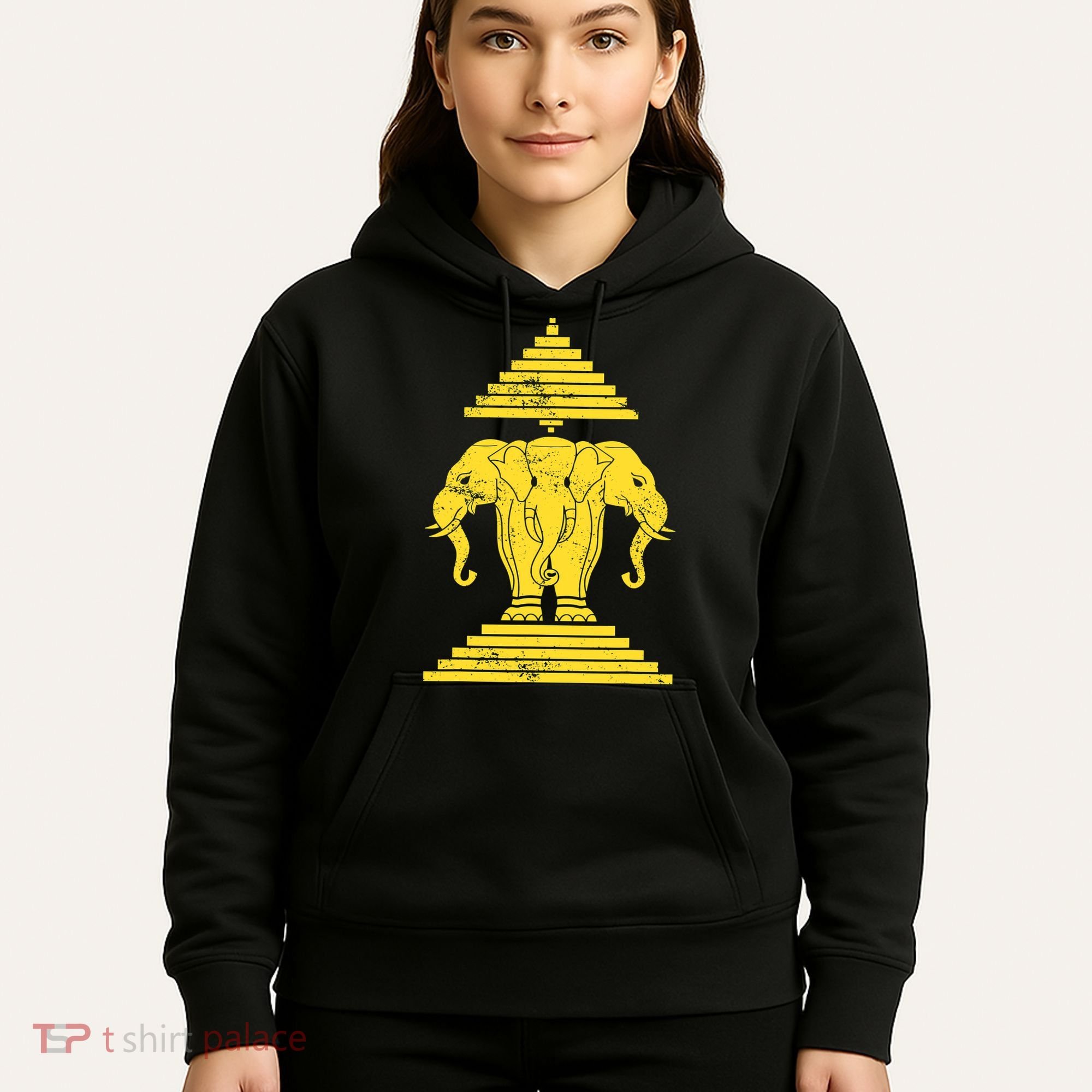 Erawan Three Headed Elephant Kingdom Of Laos Hoodie