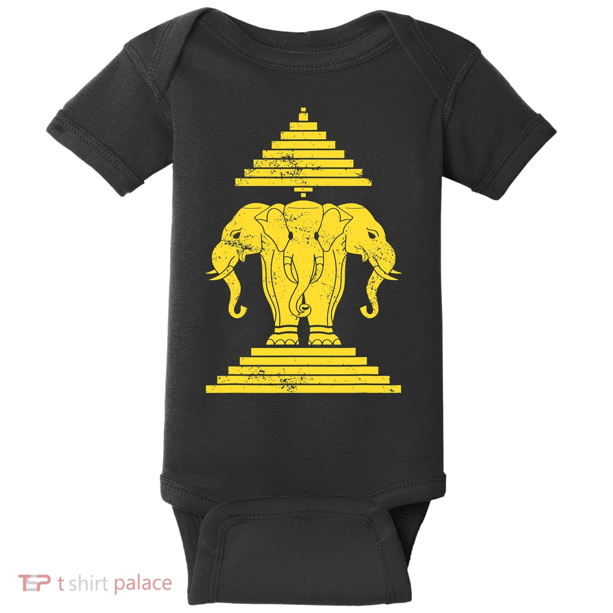 Erawan Three Headed Elephant Kingdom Of Laos Baby Bodysuit