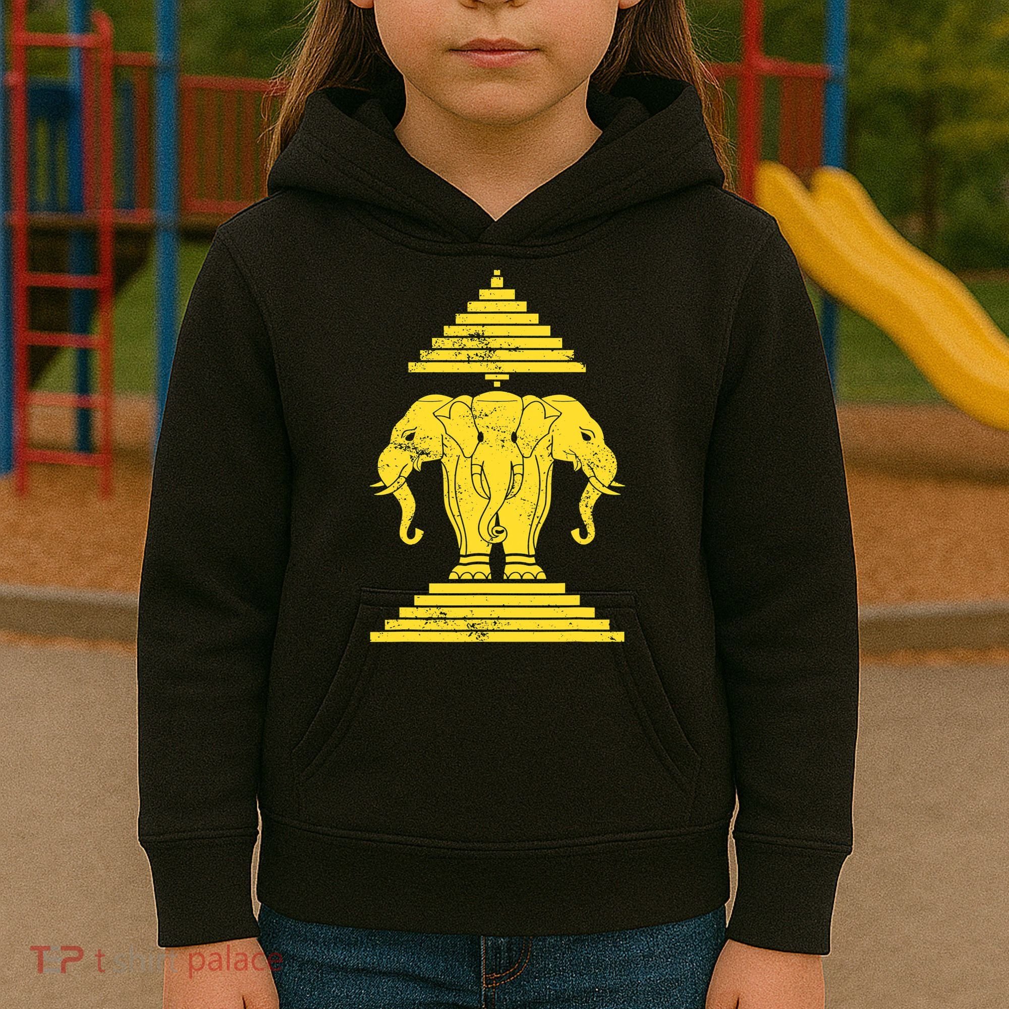 Erawan Three Headed Elephant Kingdom Of Laos Kids Hoodie