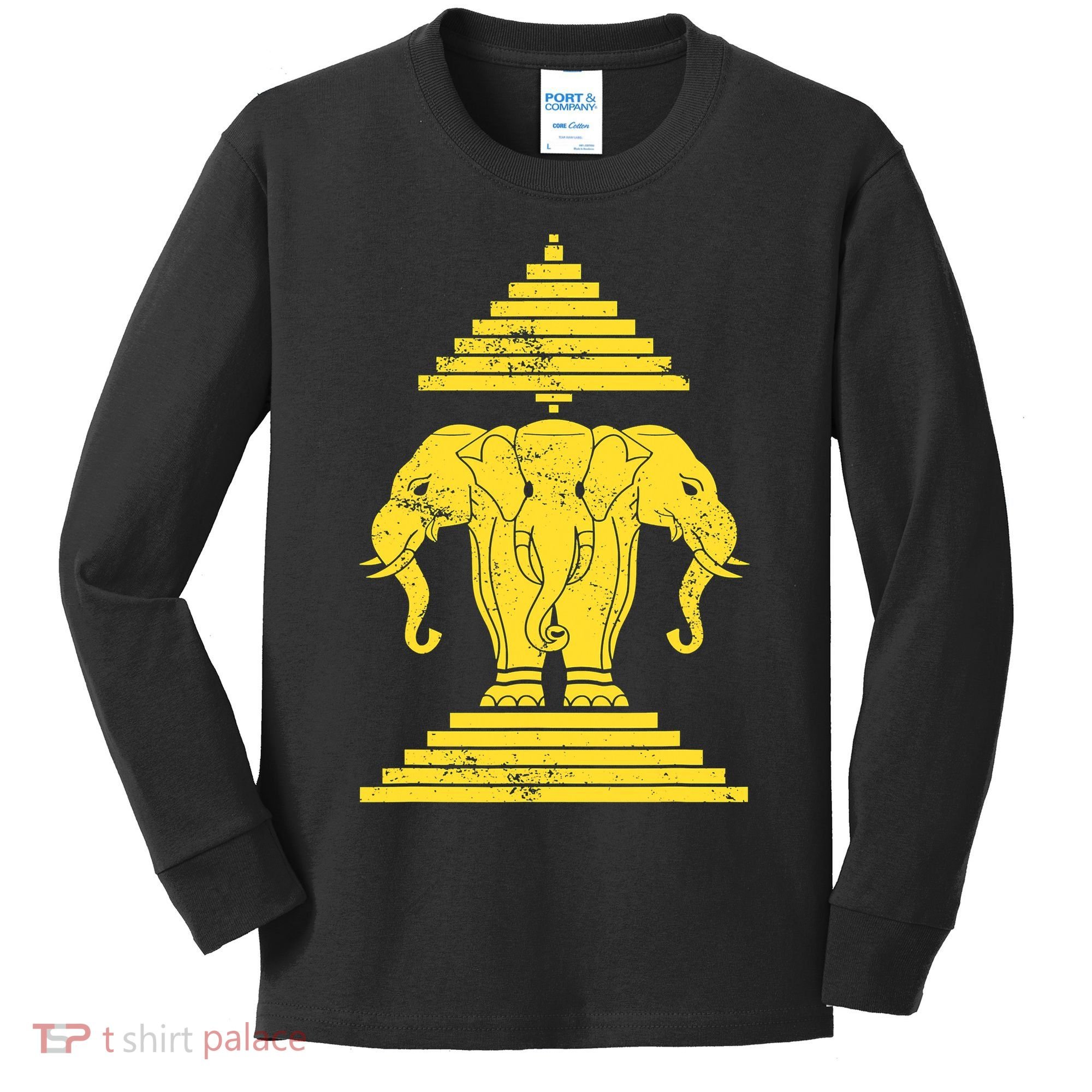 Erawan Three Headed Elephant Kingdom Of Laos Kids Long Sleeve Shirt