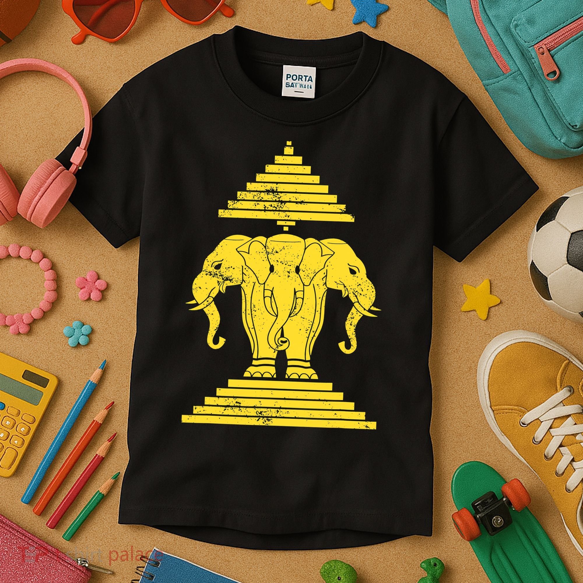 Erawan Three Headed Elephant Kingdom Of Laos Kids T-Shirt