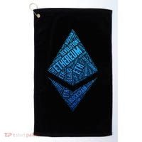 Ethereum Block Chain Revolution Crypto World Cloud Golf Towel thumb 0