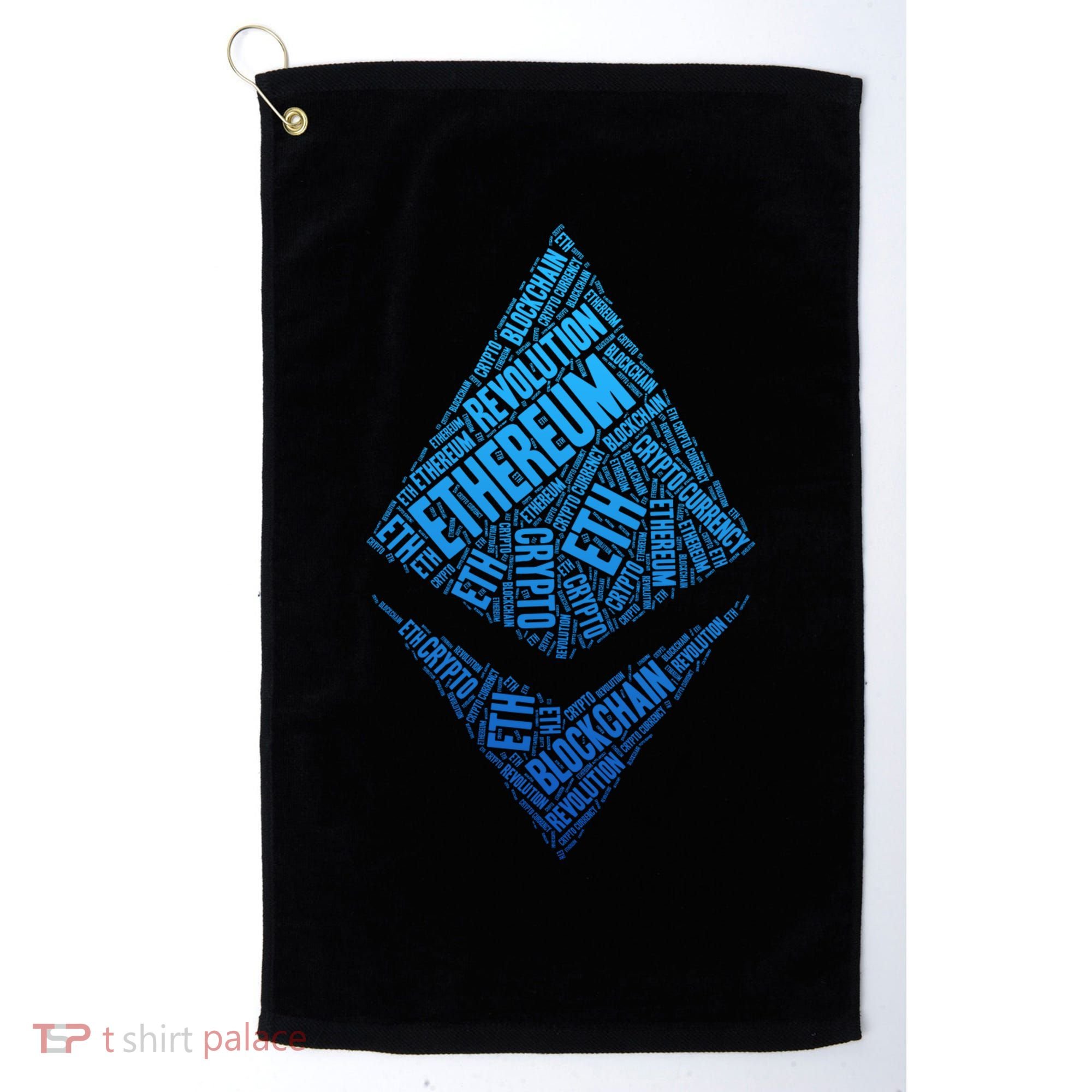 Ethereum Block Chain Revolution Crypto World Cloud Golf Towel