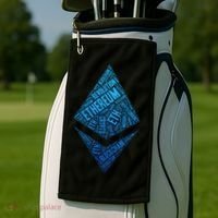 Ethereum Block Chain Revolution Crypto World Cloud Golf Towel thumb 2