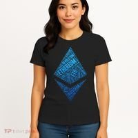 Ethereum Block Chain Revolution Crypto World Cloud Women's T-Shirt thumb 4