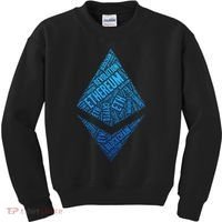 Ethereum Block Chain Revolution Crypto World Cloud Kids Sweatshirt thumb 0