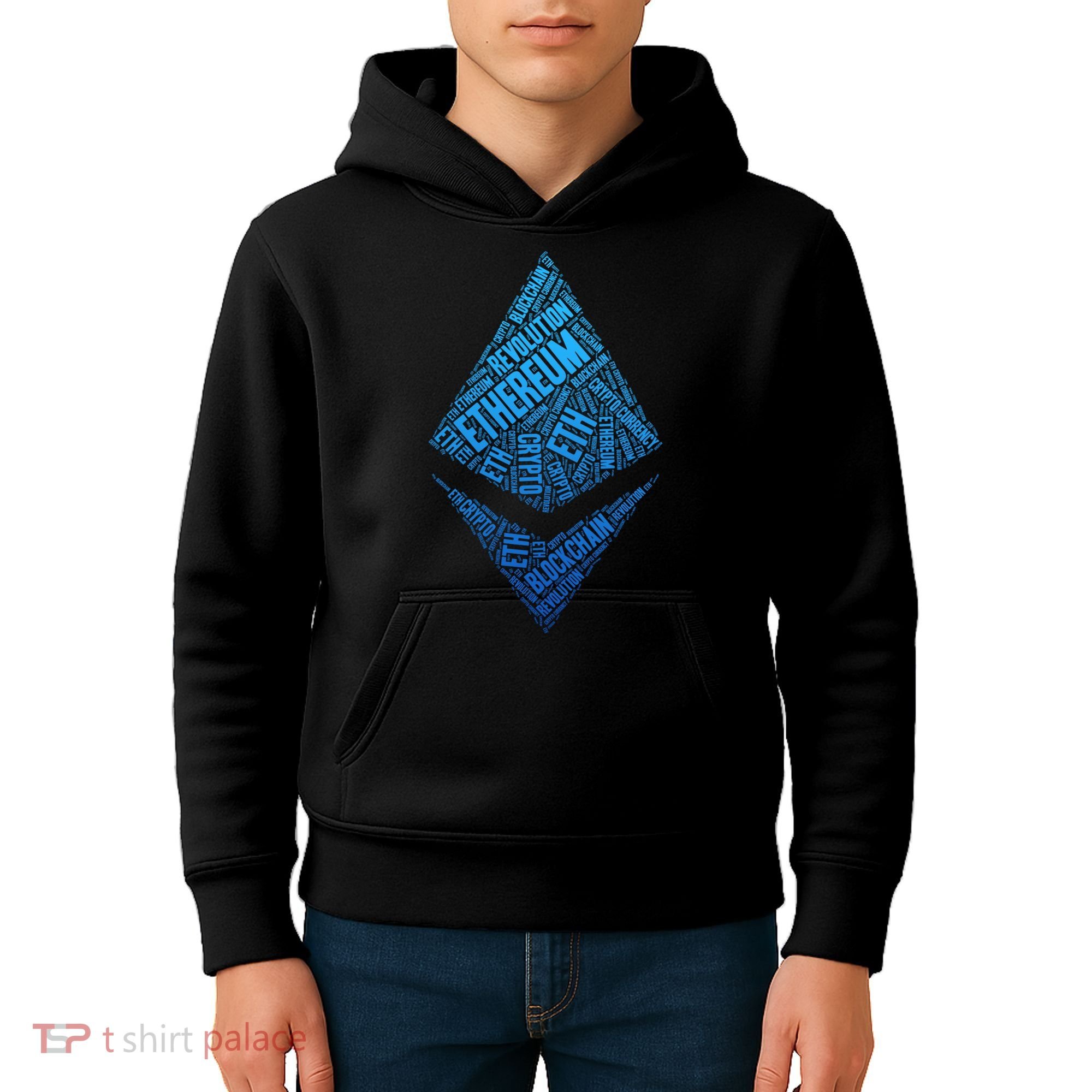 Ethereum Block Chain Revolution Crypto World Cloud Kids Hoodie