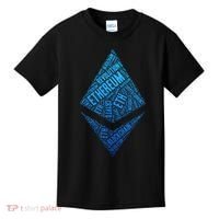 Ethereum Block Chain Revolution Crypto World Cloud Kids T-Shirt thumb 0