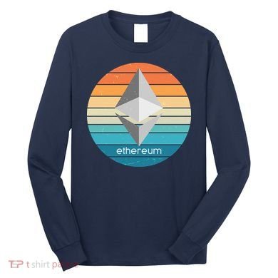 Ethereum Crypto Currency Vintage Colors  Long Sleeve Shirt