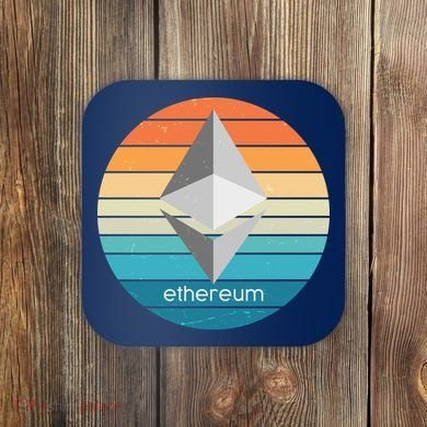Ethereum Crypto Currency Vintage Colors  Coaster