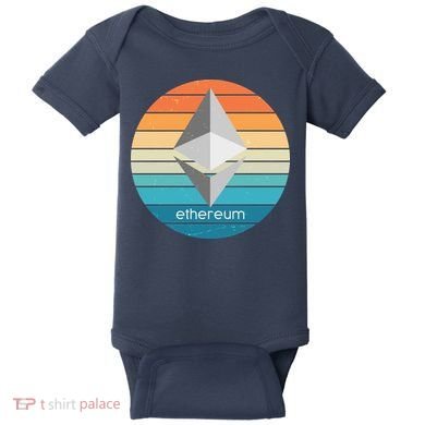 Ethereum Crypto Currency Vintage Colors  Baby Bodysuit