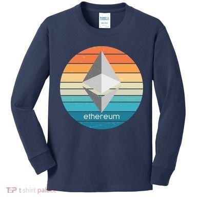 Ethereum Crypto Currency Vintage Colors  Kids Long Sleeve Shirt