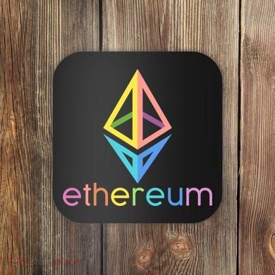 Ethereum Diamond Rainbow Logo Coaster