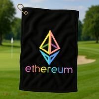 Ethereum Diamond Rainbow Logo Golf Towel thumb 1