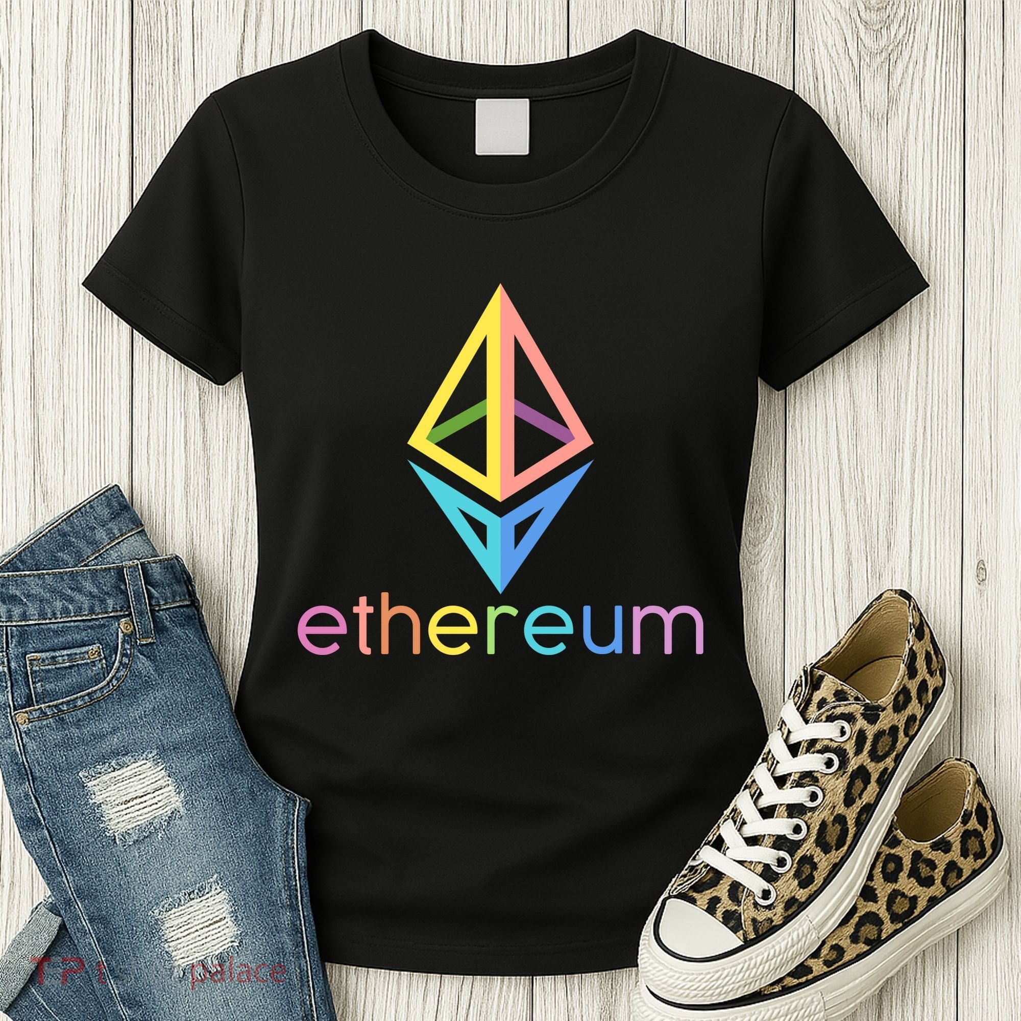 Ethereum Diamond Rainbow Logo Women's T-Shirt