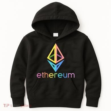 Ethereum Diamond Rainbow Logo Kids Hoodie