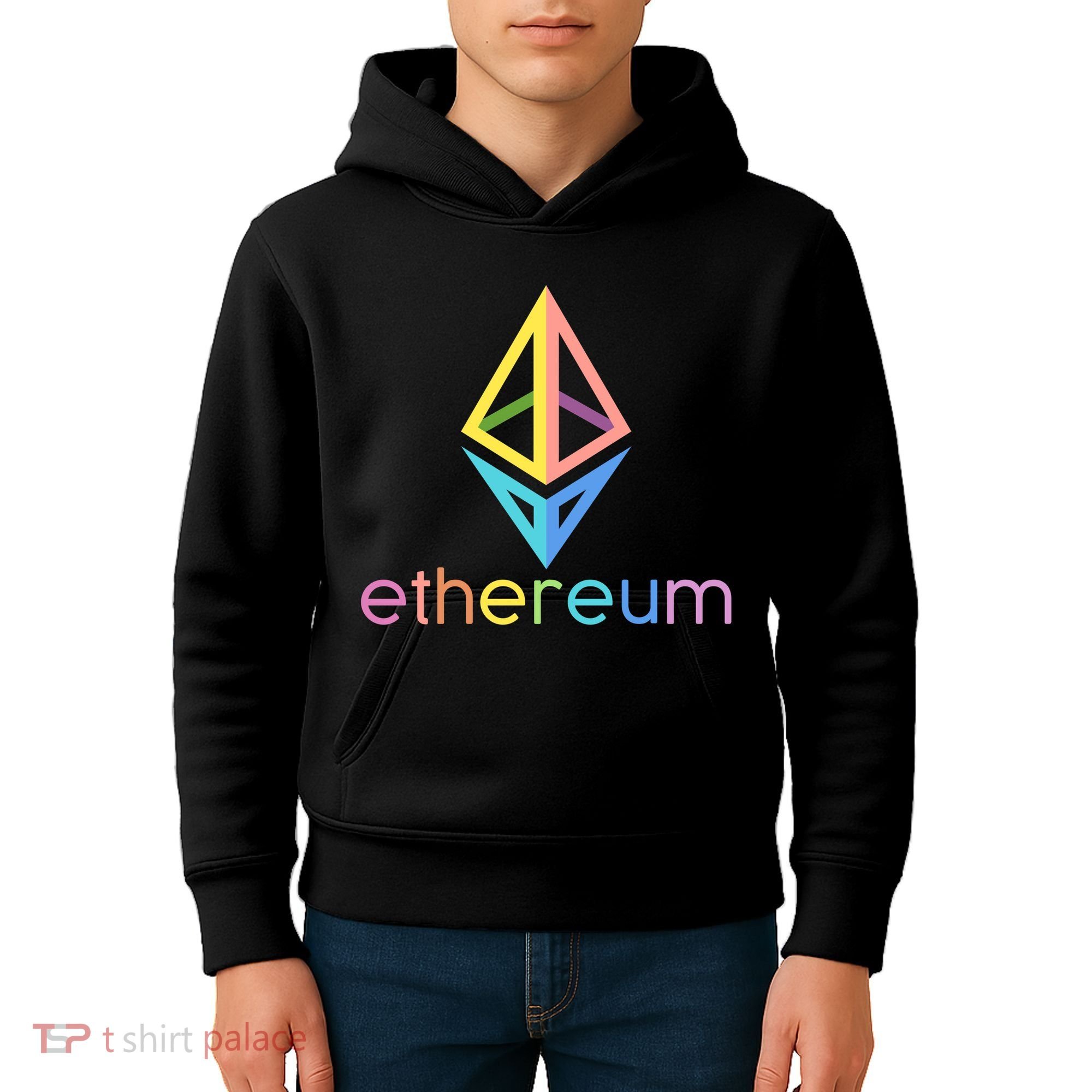 Ethereum Diamond Rainbow Logo Kids Hoodie