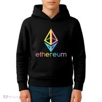 Ethereum Diamond Rainbow Logo Kids Hoodie thumb 4