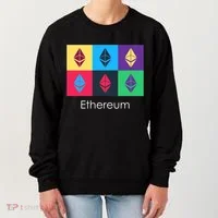 Ethereum ETH Pop Art Crypto Currency Logo Women's Sweatshirt thumb 0