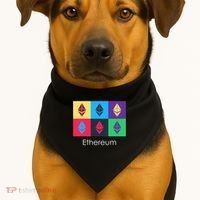 Ethereum ETH Pop Art Crypto Currency Logo USA-Made Doggie Bandana thumb 1