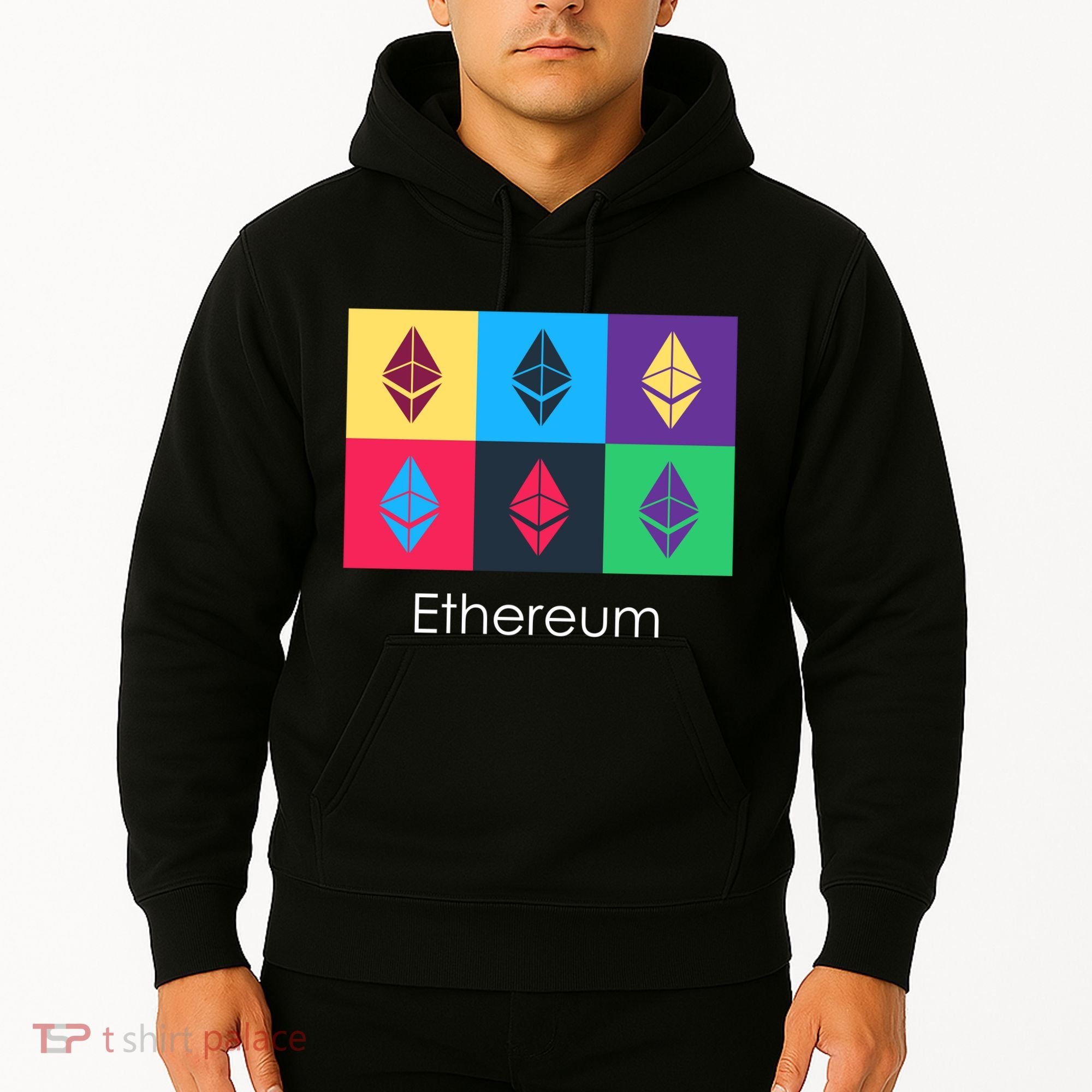 Ethereum ETH Pop Art Crypto Currency Logo Hoodie