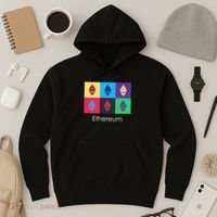 Ethereum ETH Pop Art Crypto Currency Logo Hoodie thumb 3