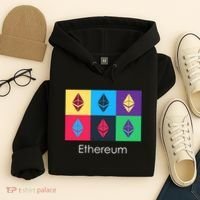 Ethereum ETH Pop Art Crypto Currency Logo Hoodie thumb 4