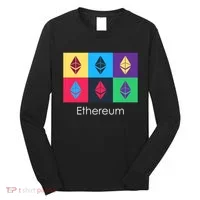 Ethereum ETH Pop Art Crypto Currency Logo Long Sleeve Shirt thumb 0
