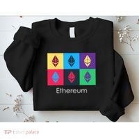 Ethereum ETH Pop Art Crypto Currency Logo Sweatshirt thumb 2