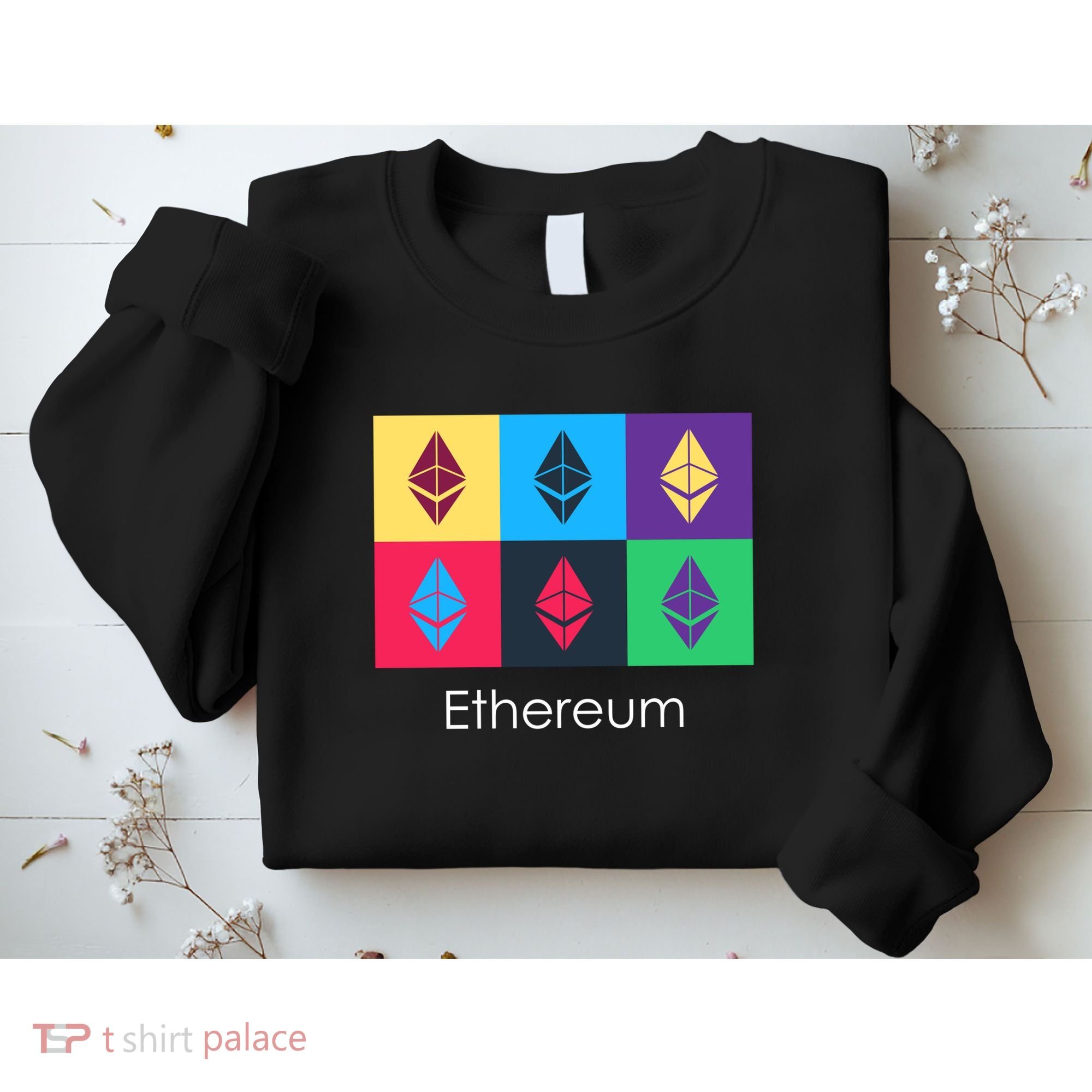 Ethereum ETH Pop Art Crypto Currency Logo Sweatshirt