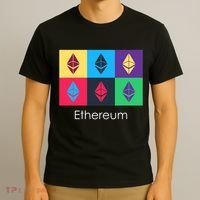 Ethereum ETH Pop Art Crypto Currency Logo T-Shirt thumb 3