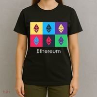 Ethereum ETH Pop Art Crypto Currency Logo T-Shirt thumb 4
