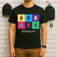 Ethereum ETH Pop Art Crypto Currency Logo T-Shirt thumb 6