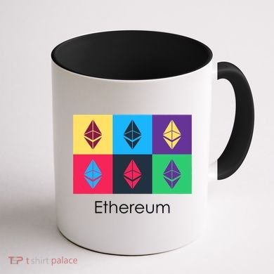 Ethereum ETH Pop Art Crypto Currency Logo Coffee Mug back