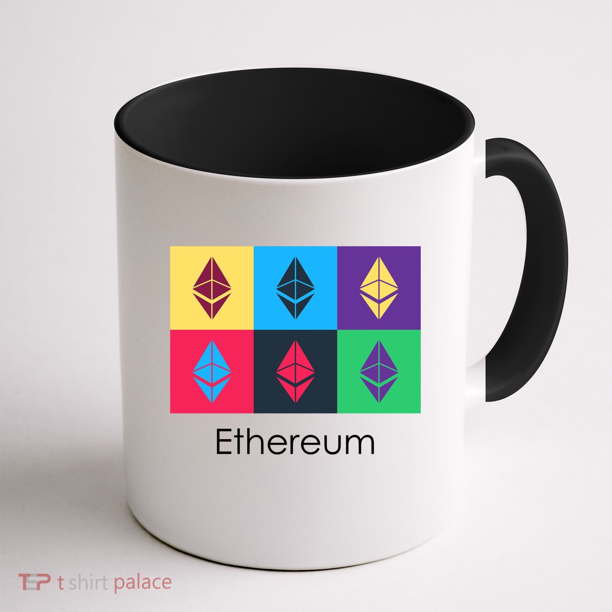 Ethereum ETH Pop Art Crypto Currency Logo Coffee Mug