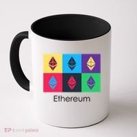 Ethereum ETH Pop Art Crypto Currency Logo Coffee Mug thumb 0